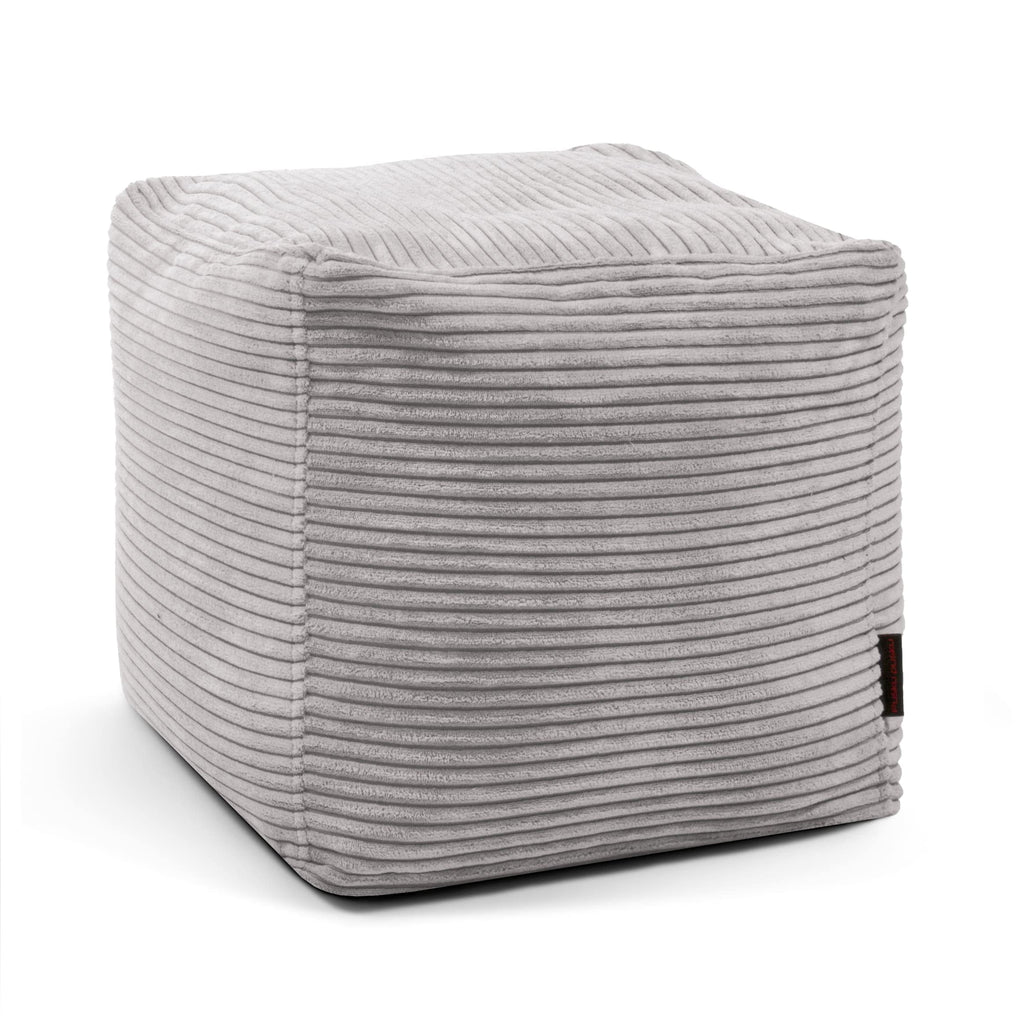 Housse Pouf Cube Gris Perle