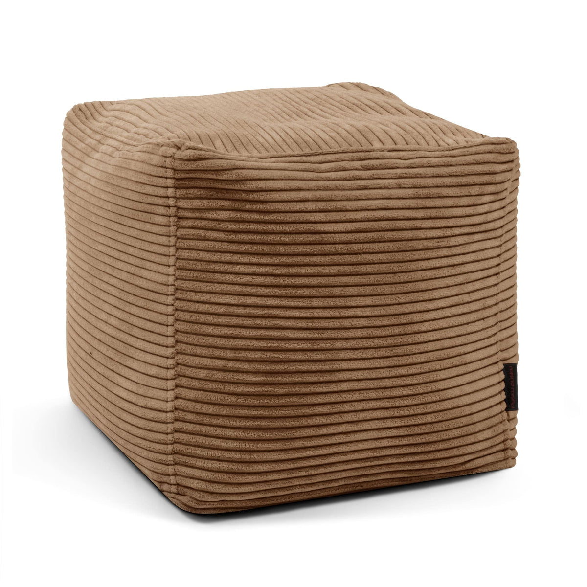 Housse Pouf Cube Marron Noisette