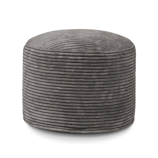 Housse pour Petit Pouf Rond Gris Anthracite