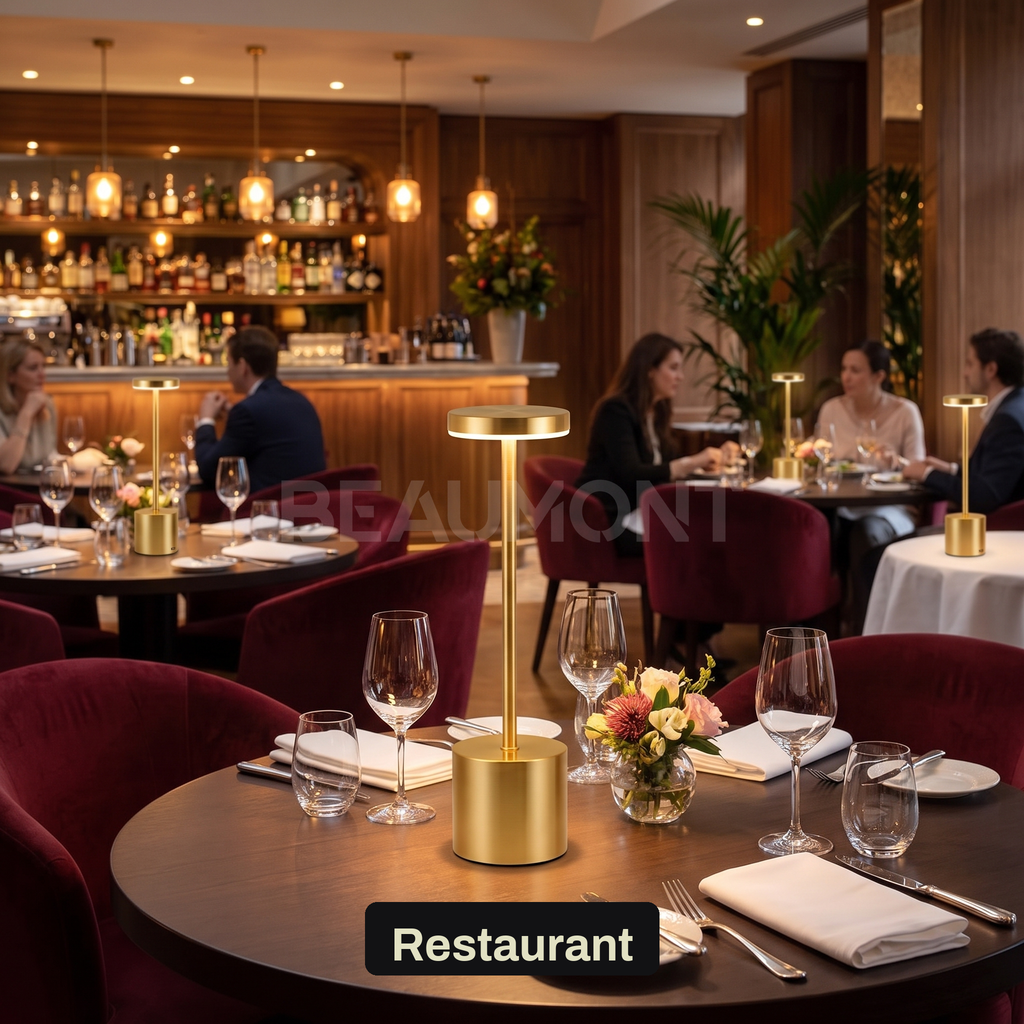 Lampe à Poser Sans Fil LED Rechargeable, Lampe de Table Tactile Minimaliste à Intensité Variable pour Chevet, Salon et Salle à Manger - Ysaline