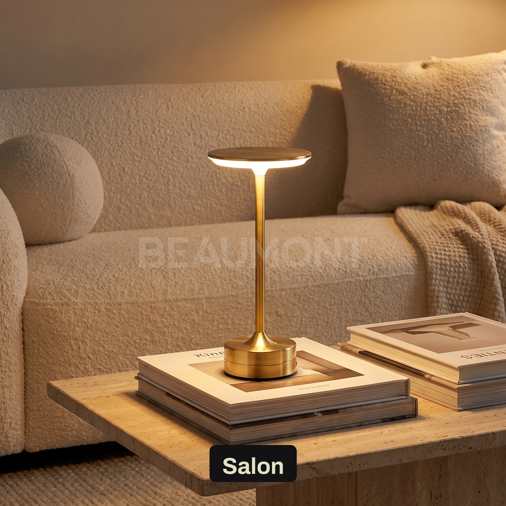 Lampe de Table Sans Fil Rechargeable en Métal, Lampe de Chevet Tactile LED Design avec Variateur pour Maison et Restaurant - Domitille