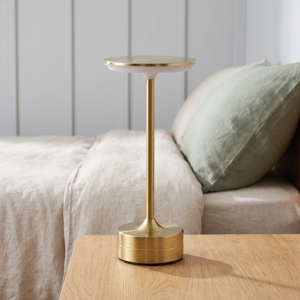 Lampe de Table Sans Fil Rechargeable en Métal, Lampe de Chevet Tactile LED Design avec Variateur pour Maison et Restaurant - Domitille