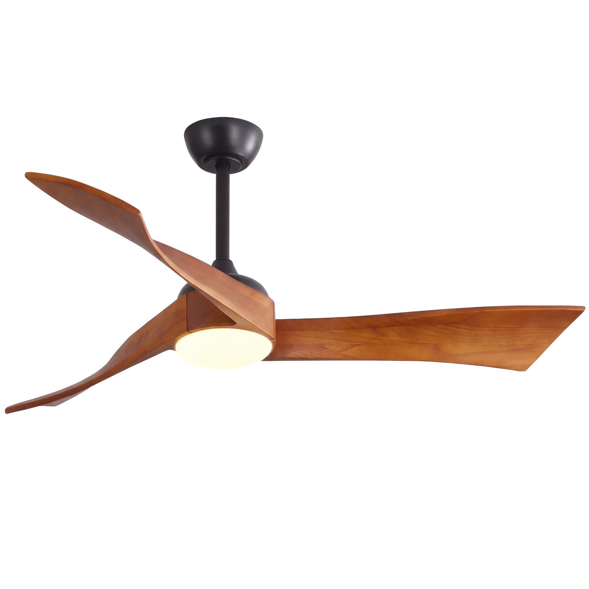 Ventilateur de Plafond Design Silencieux en Bois Massif Avec Lumière LED, Télécommande et Réversible Été/Hiver - Ondine
