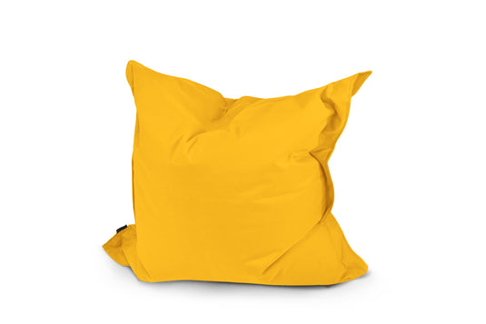 Petit Coussin Pouf Extérieur Jaune Ocre