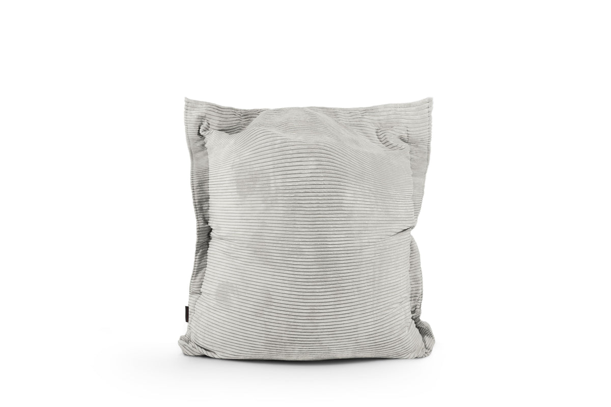 Petit Coussin Pouf Velours Cotelé Beige Crème