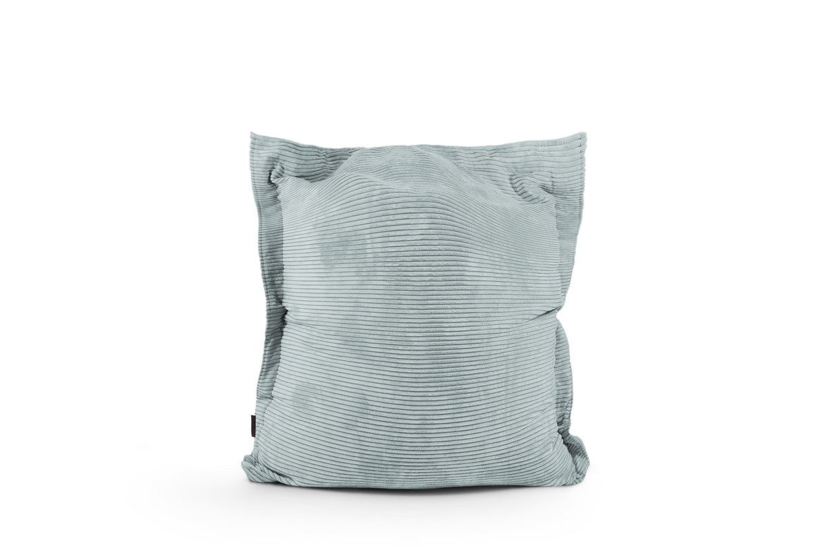 Petit Coussin Pouf Velours Cotelé Vert d'eau