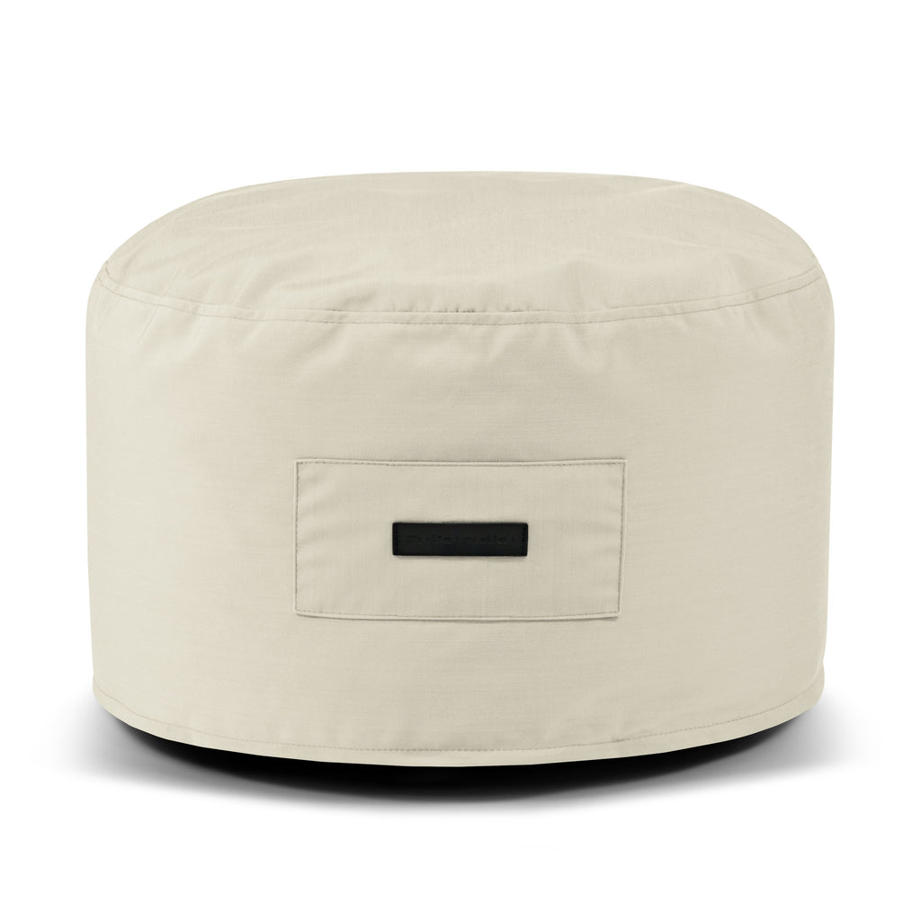 Petit Pouf Exterieur Beige Crème