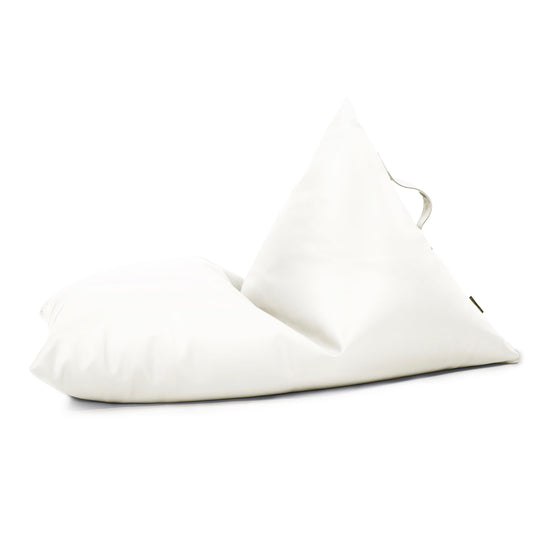 Petit Pouf Poire cuir Blanc Neige Beaumont Concept