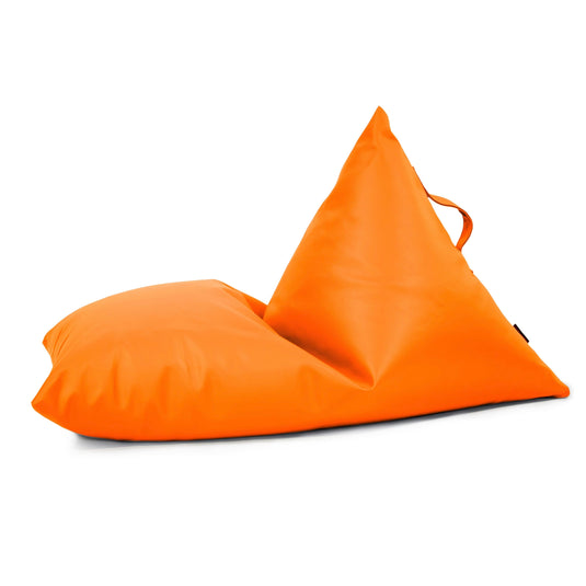 Petit Pouf Poire cuir Orange Mandarine Beaumont Concept