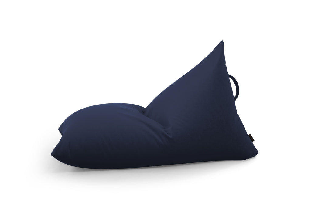 Petit Pouf Poire en velours Bleu Marine Beaumont Concept