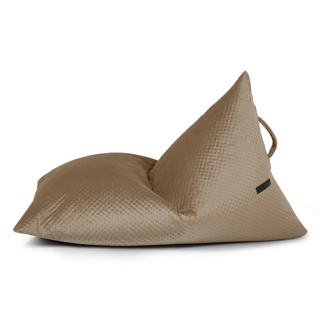Petit Pouf Poire en velours capitonné Marron Café Beaumont Concept