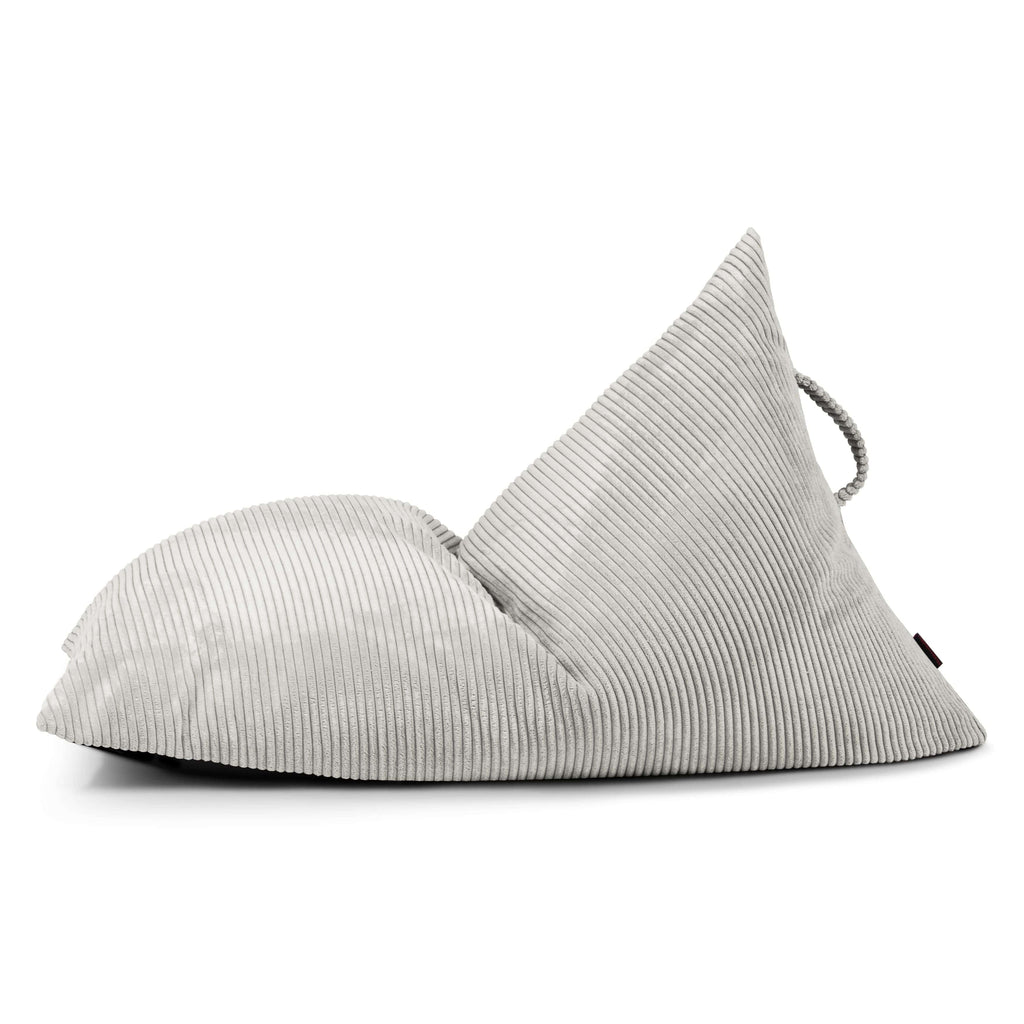 Petit Pouf Poire en velours côtelé Gris Perle Beaumont Concept