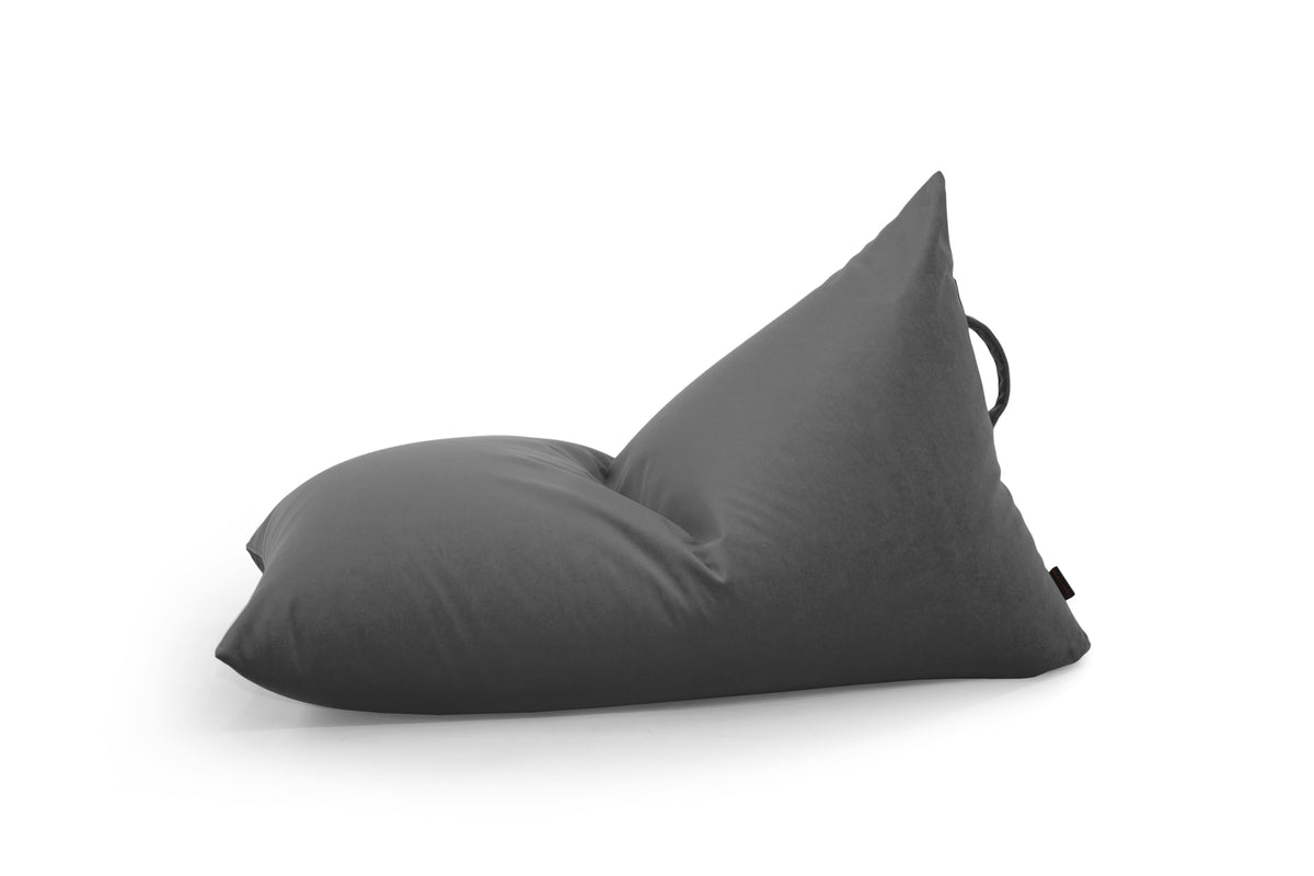 Petit Pouf Poire en velours Gris Anthracite Beaumont Concept