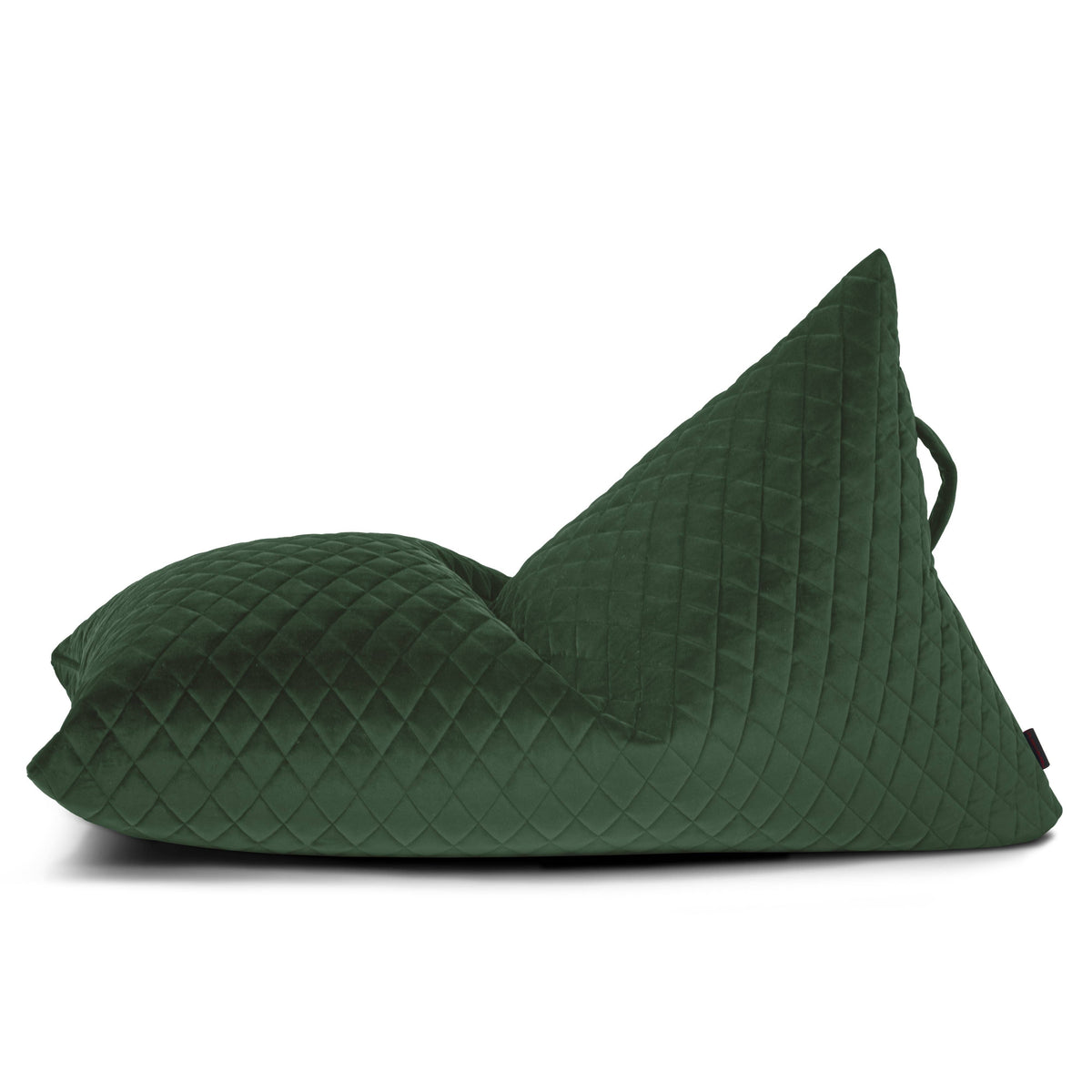Petit Pouf Poire en velours royal Vert Forêt Beaumont Concept