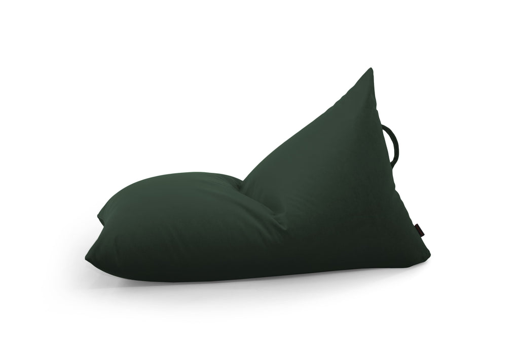 Petit Pouf Poire en velours Vert Forêt Beaumont Concept