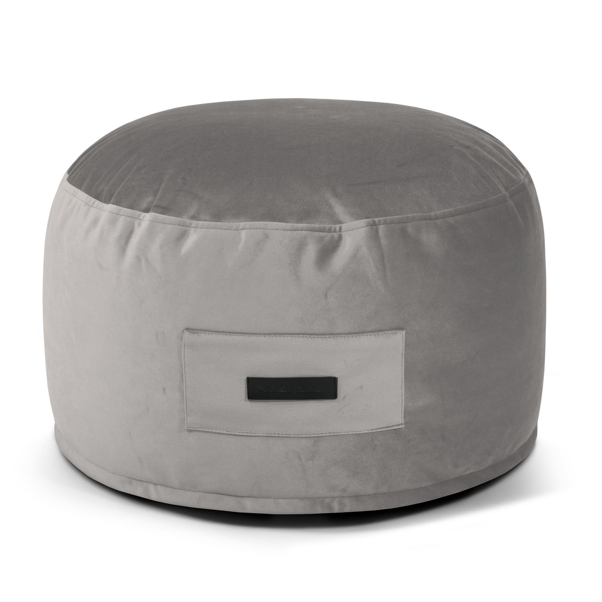 Petit Pouf Velours Gris Perle
