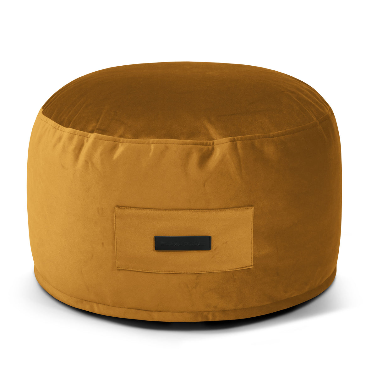 Petit Pouf Velours Jaune Moutarde