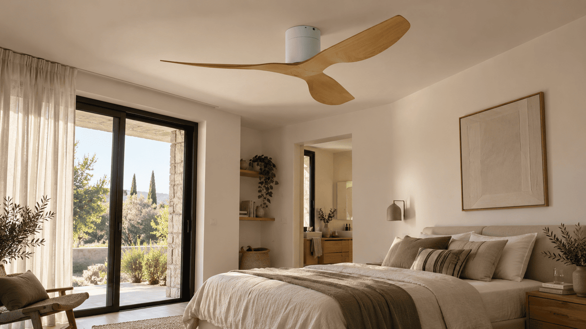 plafonier ventilateur bois fin silentieux Image