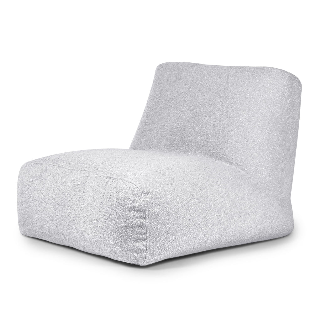 Pouf 2 places en Mouton Gris Perle