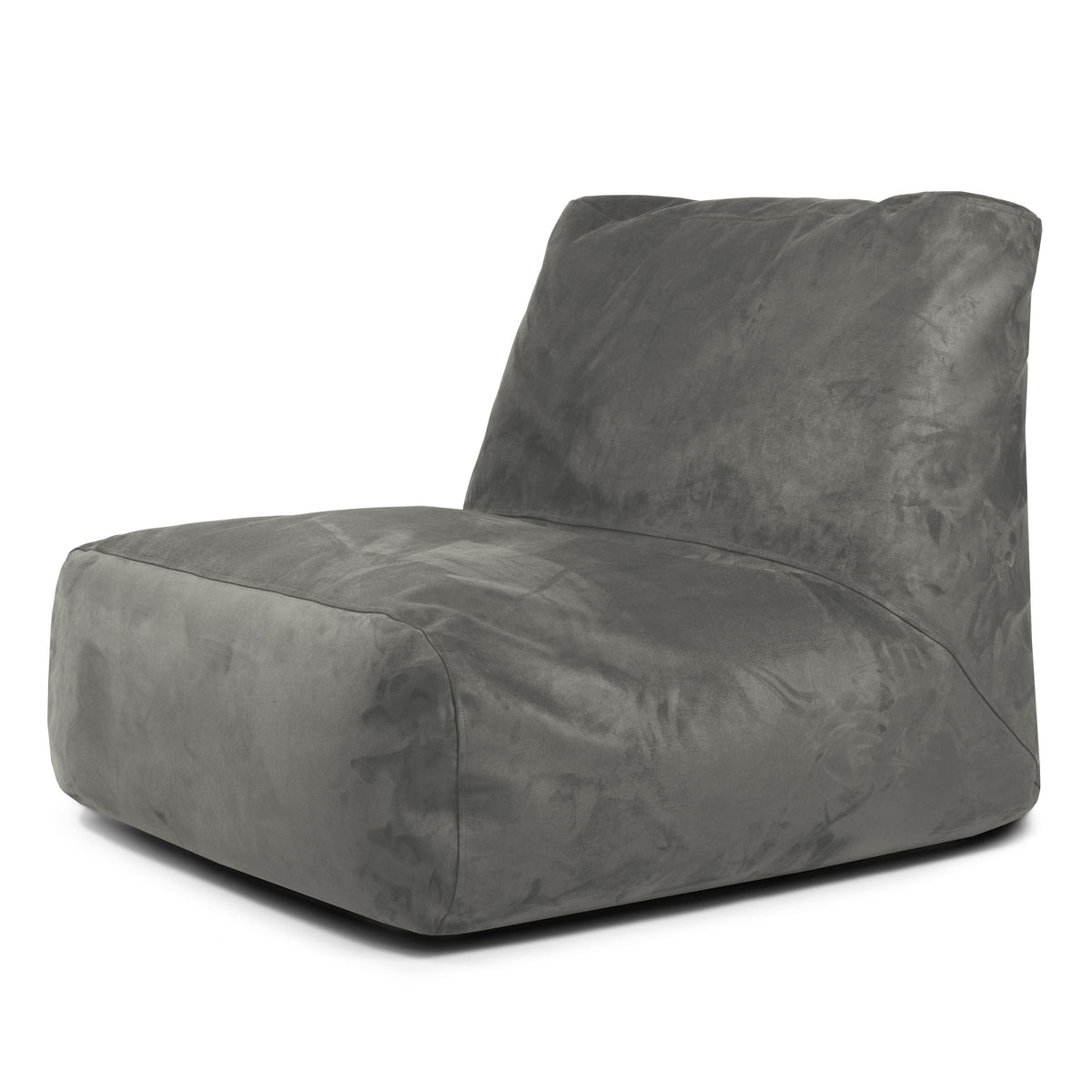 Pouf 2 places en Suede Gris Anthracite