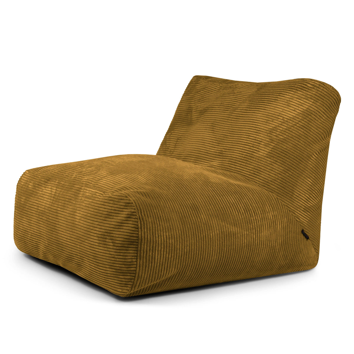 Pouf 2 places en Velours Côtelé Jaune Ocre
