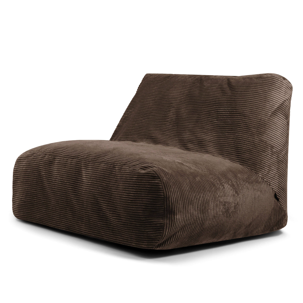 Pouf 2 places Géant en Velours Côtelé Marron Chocolat
