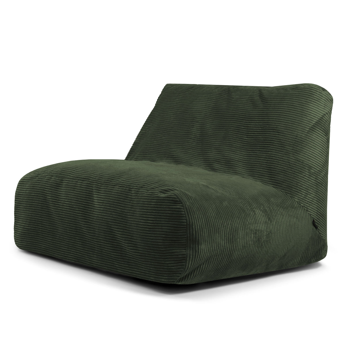 Pouf 2 places Géant en Velours Côtelé Vert Forêt