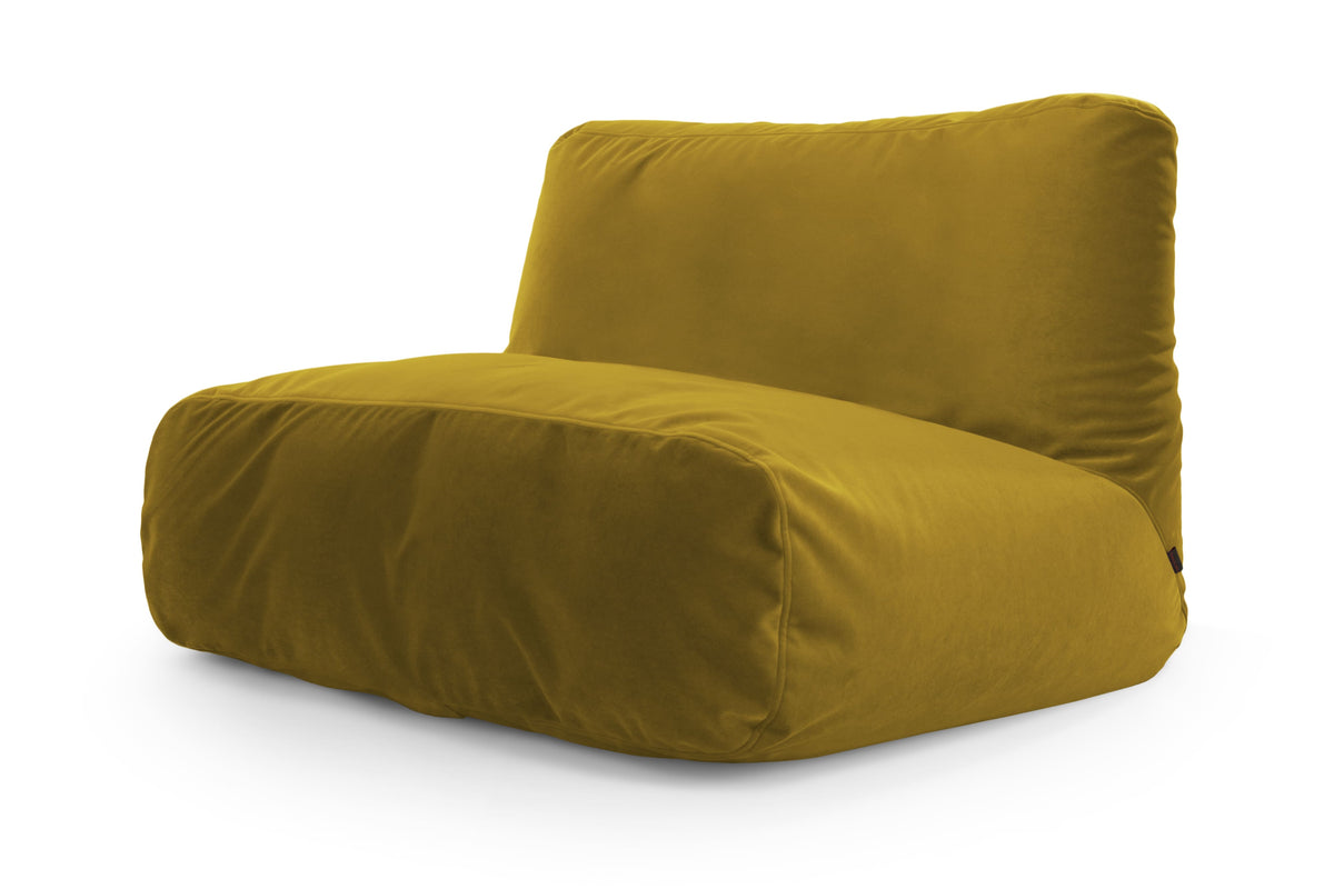 Pouf 2 places Géant en Velours Vert Olive