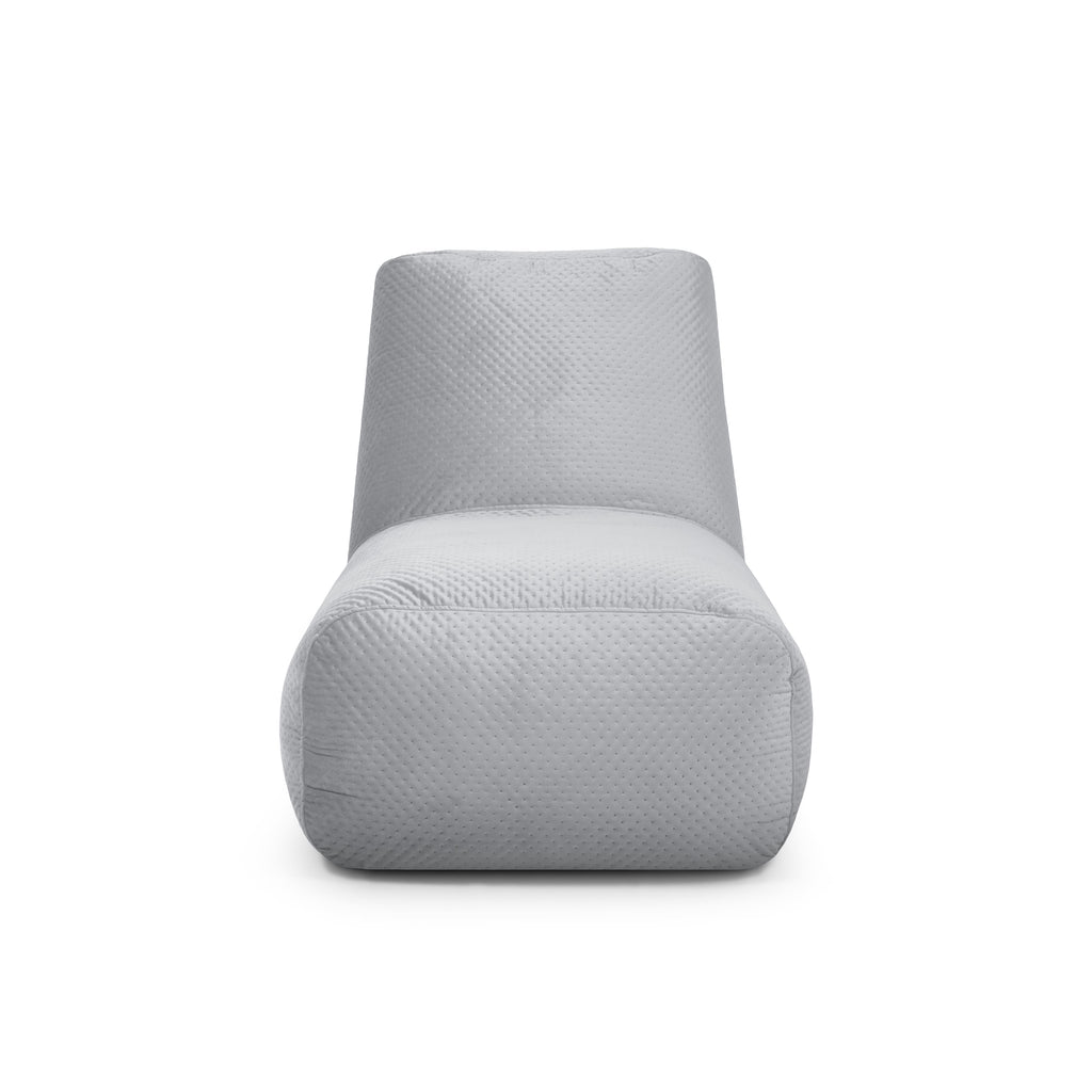 Pouf avec Dossier en Velours Capitonné