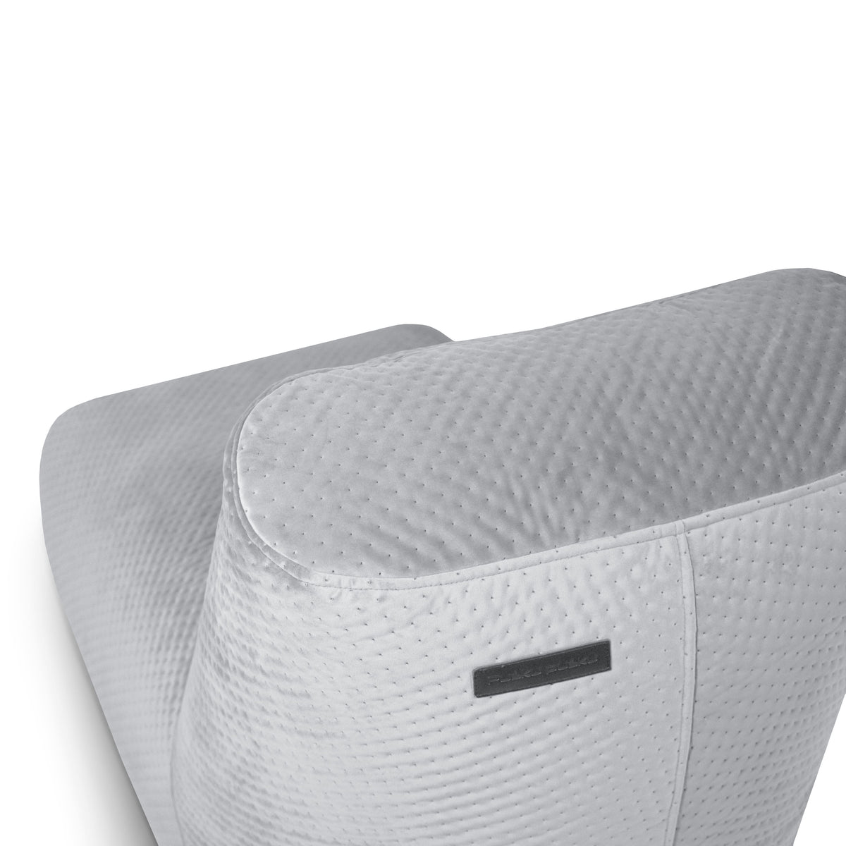 Pouf avec Dossier en Velours Capitonné
