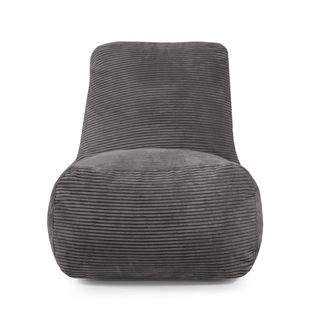 Pouf avec Dossier en Velours Côtelé