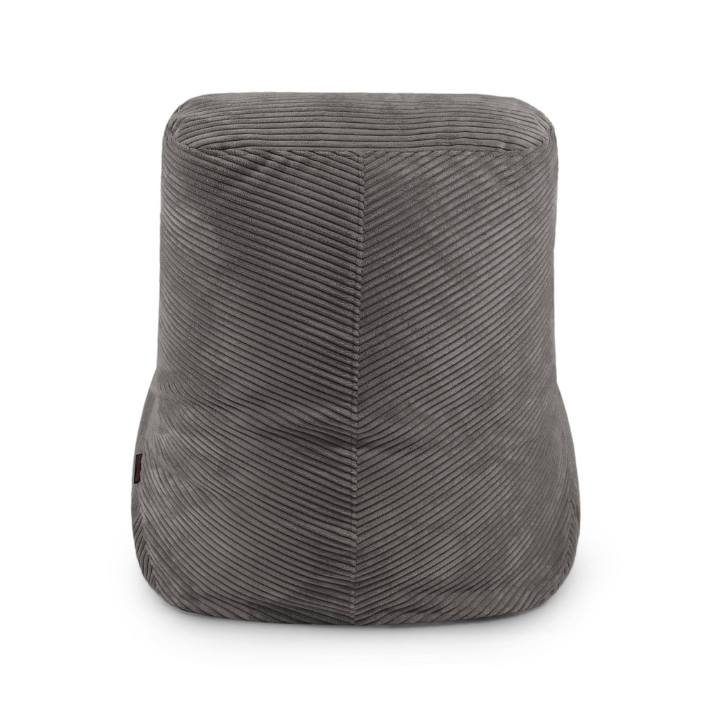 Pouf avec Dossier en Velours Côtelé