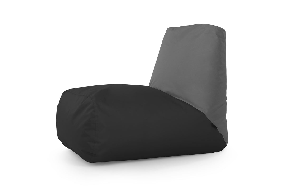 Pouf avec Dossier pour Chambre Noir Grisée