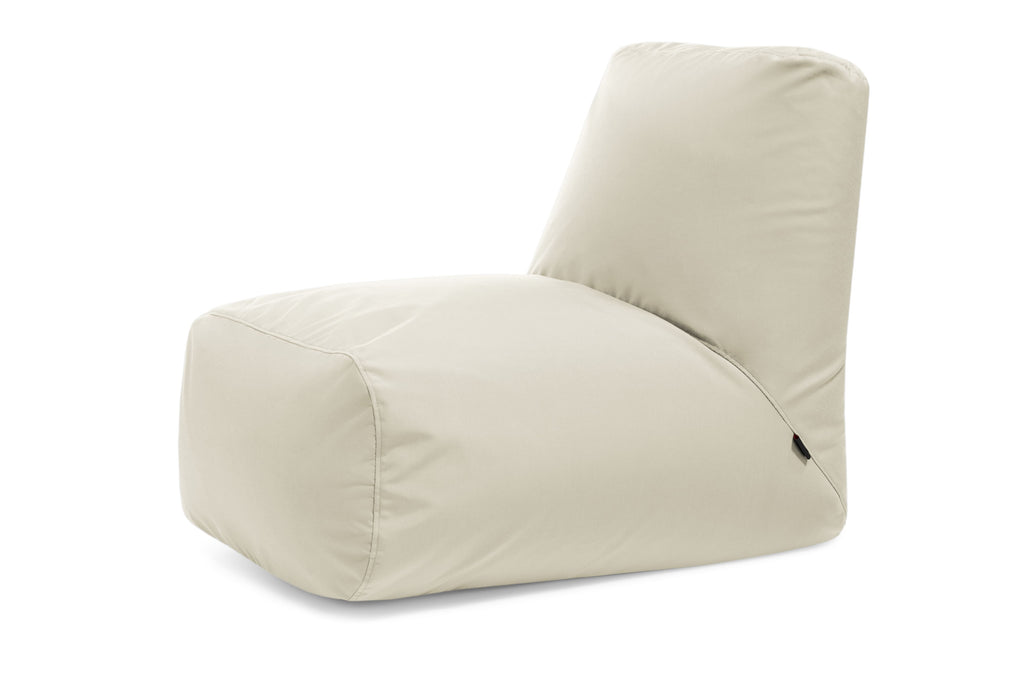 Pouf avec Dossier pour Extérieur Beige Crème