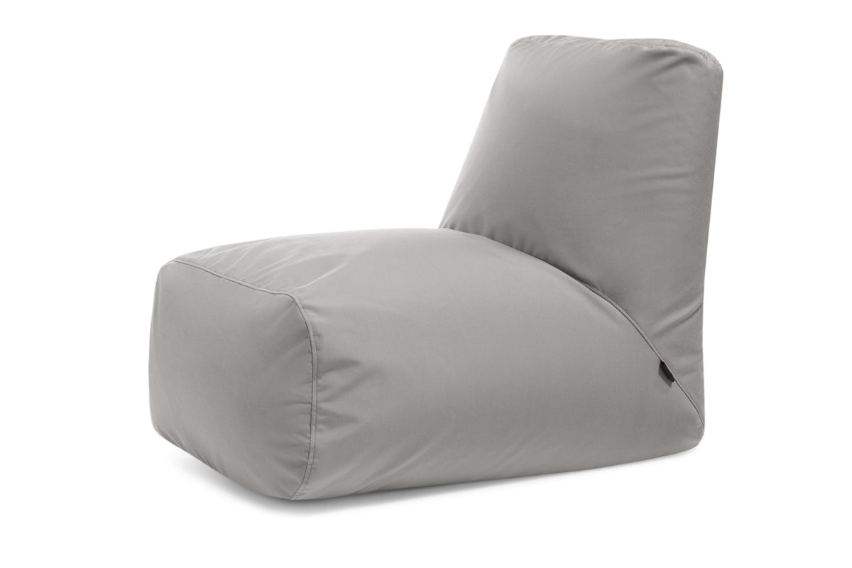 Pouf avec Dossier pour Extérieur Gris Perle