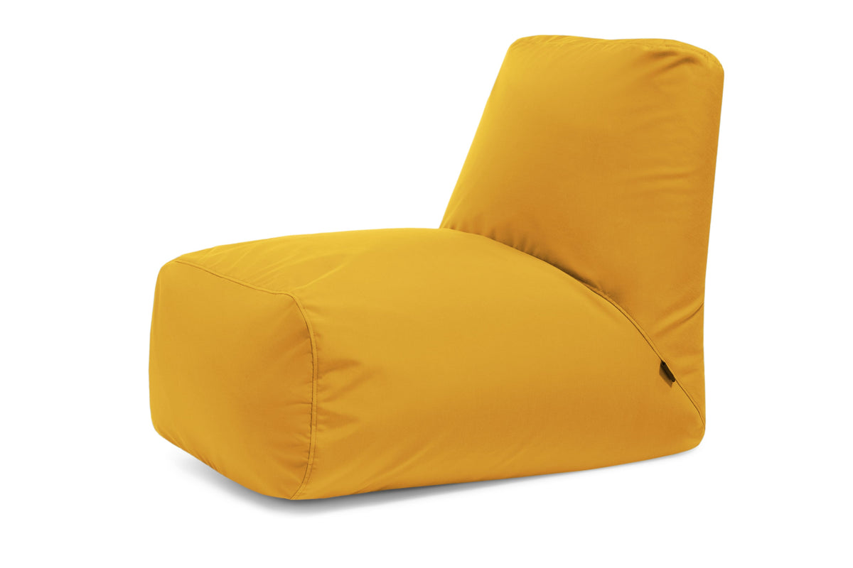 Pouf avec Dossier pour Extérieur Jaune Moutarde