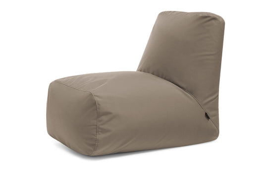 Pouf avec Dossier pour Extérieur Marron Taupe