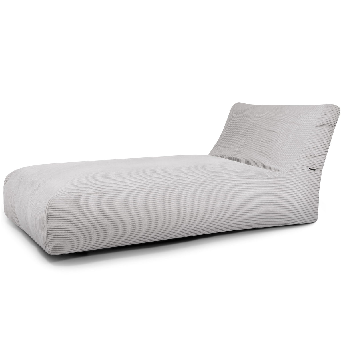 Pouf Bain de Soleil en Velours Côtelé Gris Perle