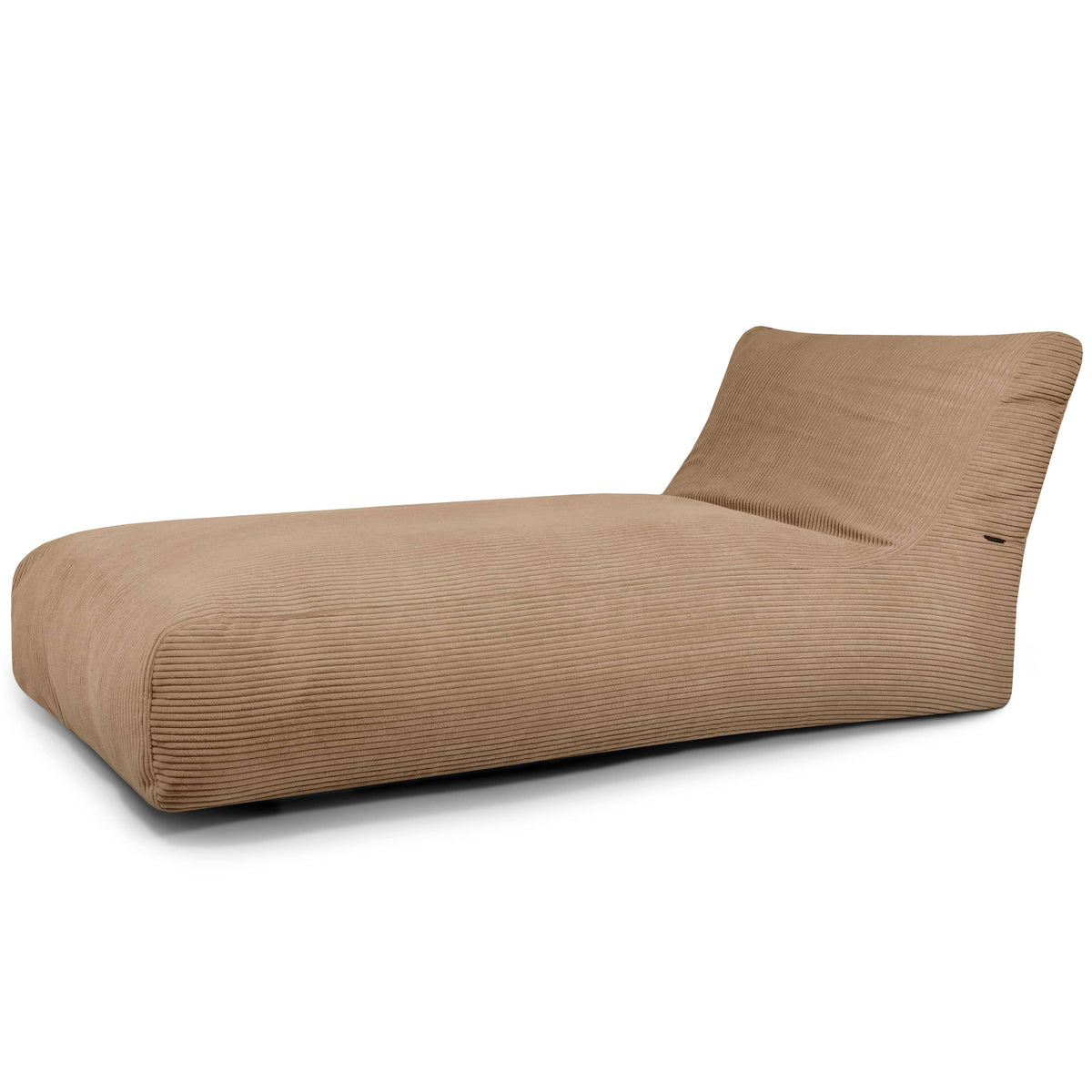 Pouf Bain de Soleil en Velours Côtelé Marron Noisette