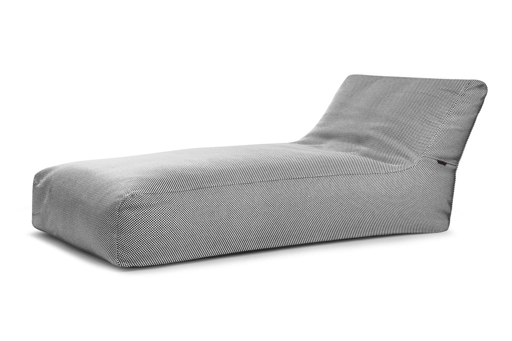 Pouf Bain de Soleil pour Piscine Noir et Blanc