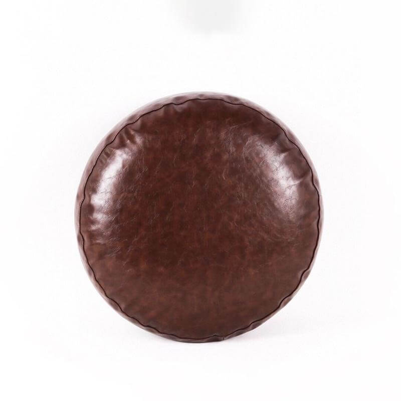 Pouf Berbere Cuir Marron Foncé