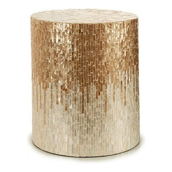 Pouf Blanc et Or