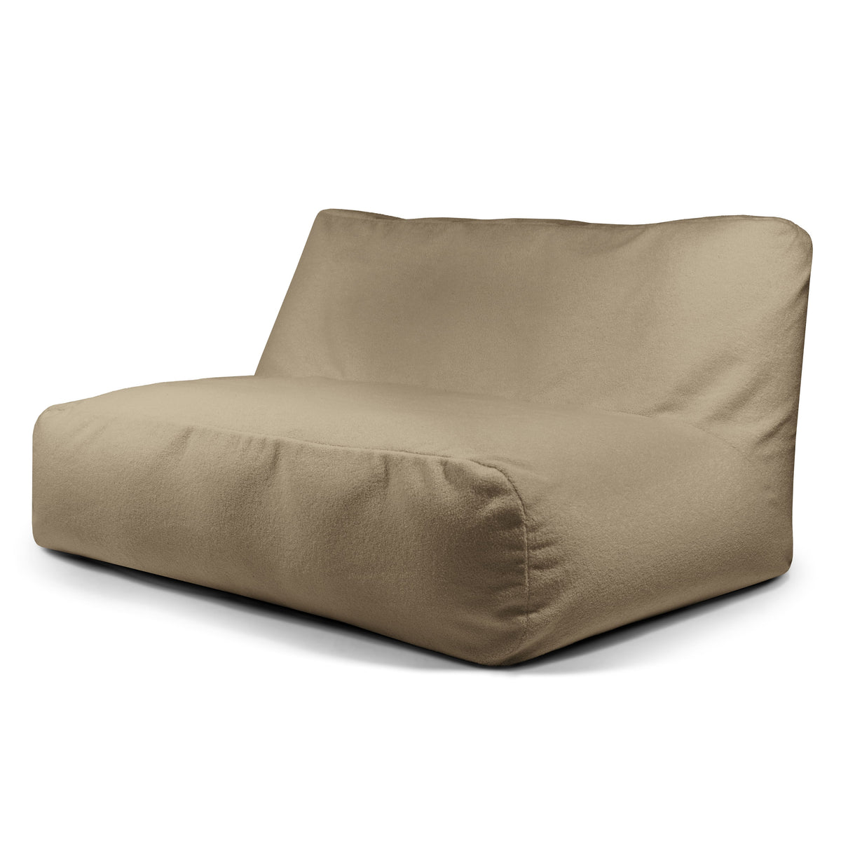 Pouf Canapé 3 places en Bouclette Marron Noisette