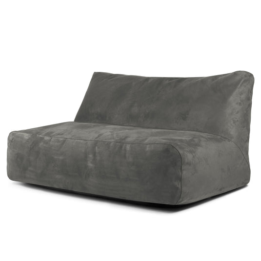 Pouf Canapé 3 places en Suede Gris Anthracite