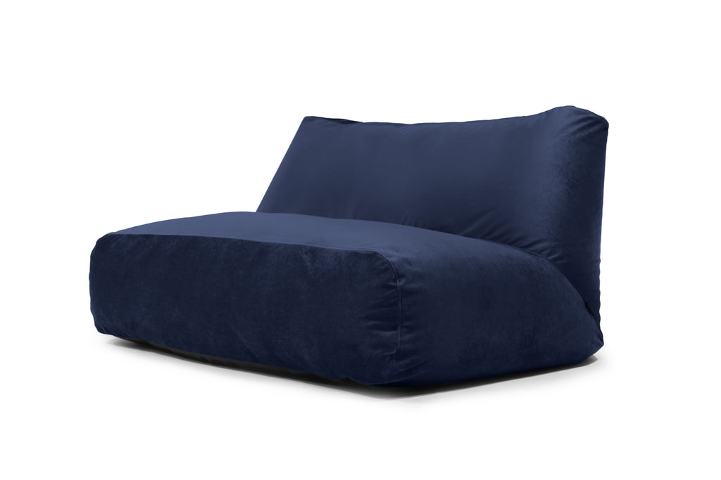 Pouf Canapé 3 places en Velours Bleu Marine