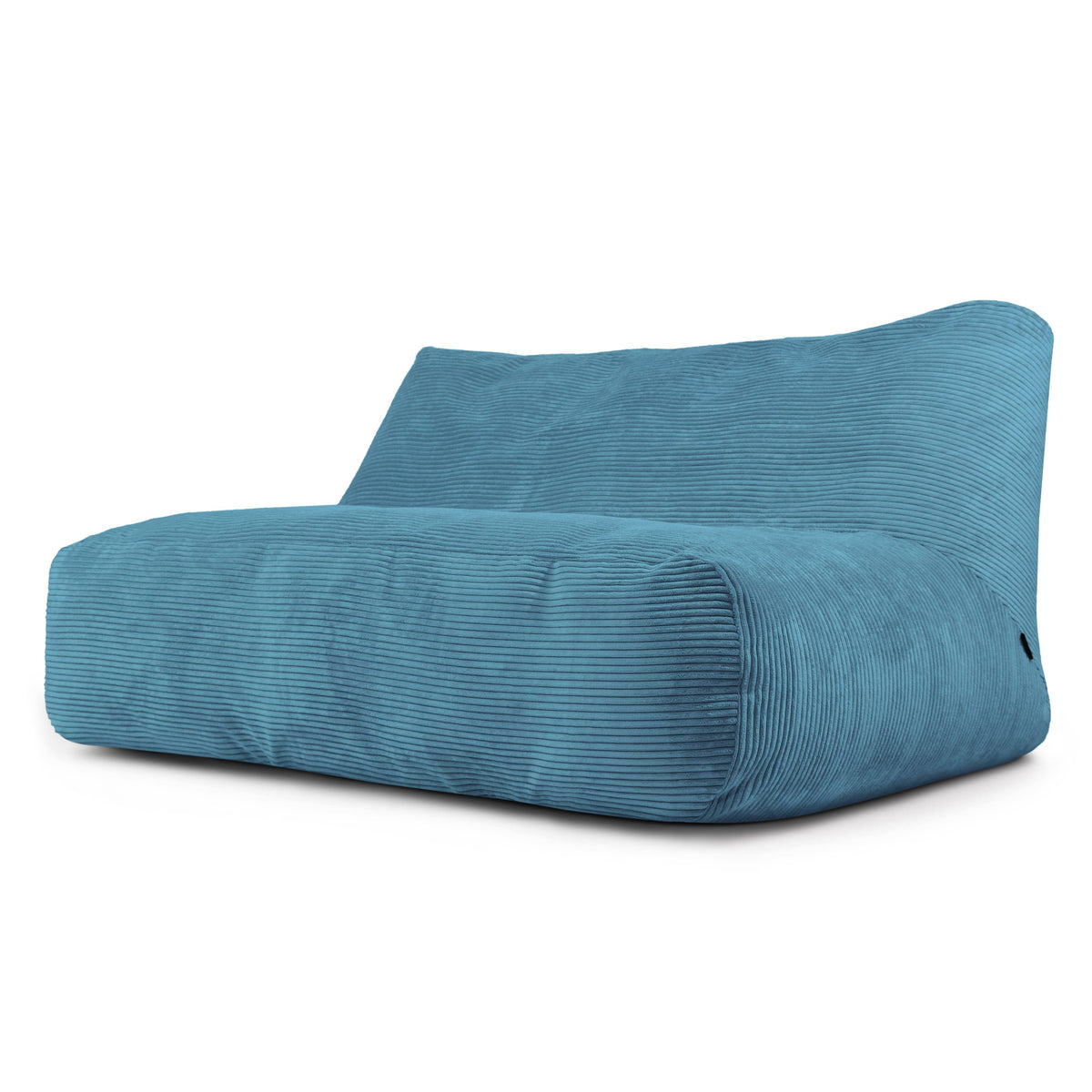 Pouf Canapé 3 places en Velours Côtelé Bleu Canard