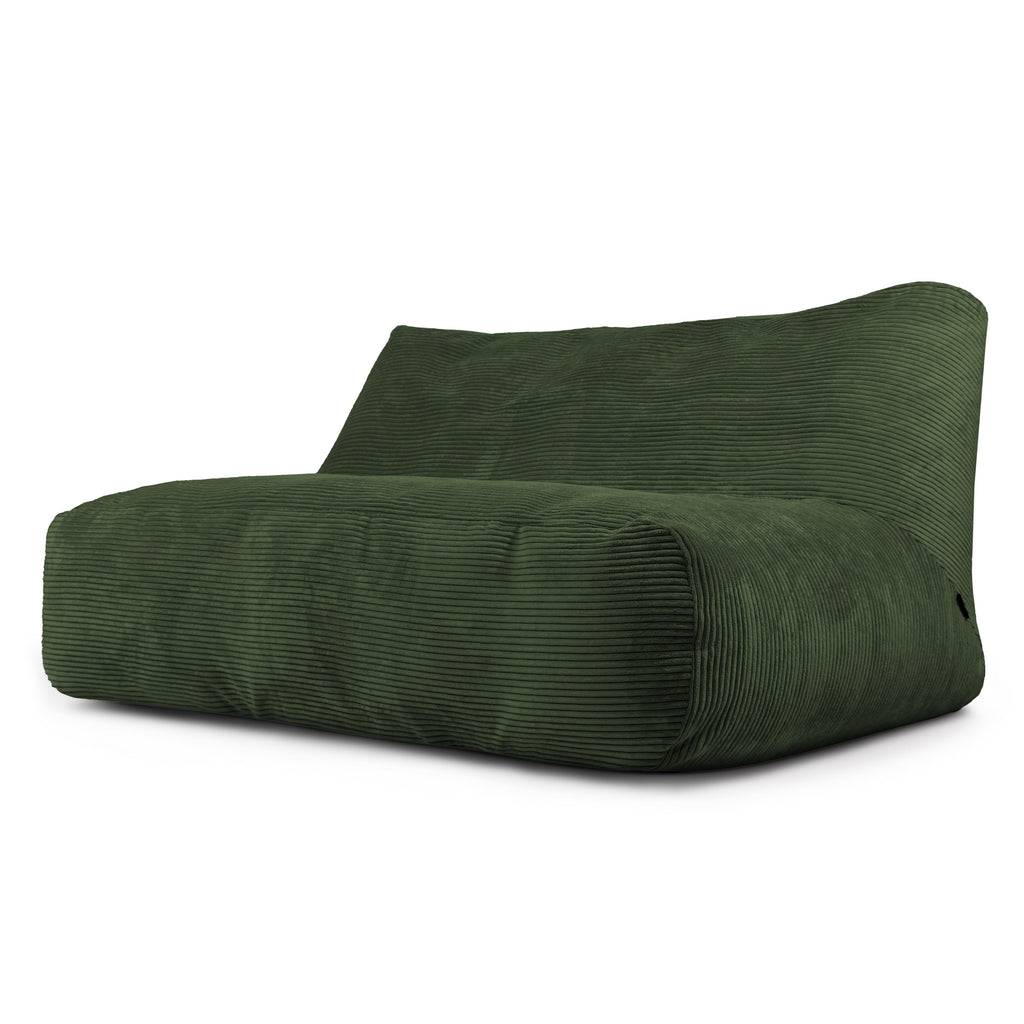 Pouf Canapé 3 places en Velours Côtelé Vert Forêt