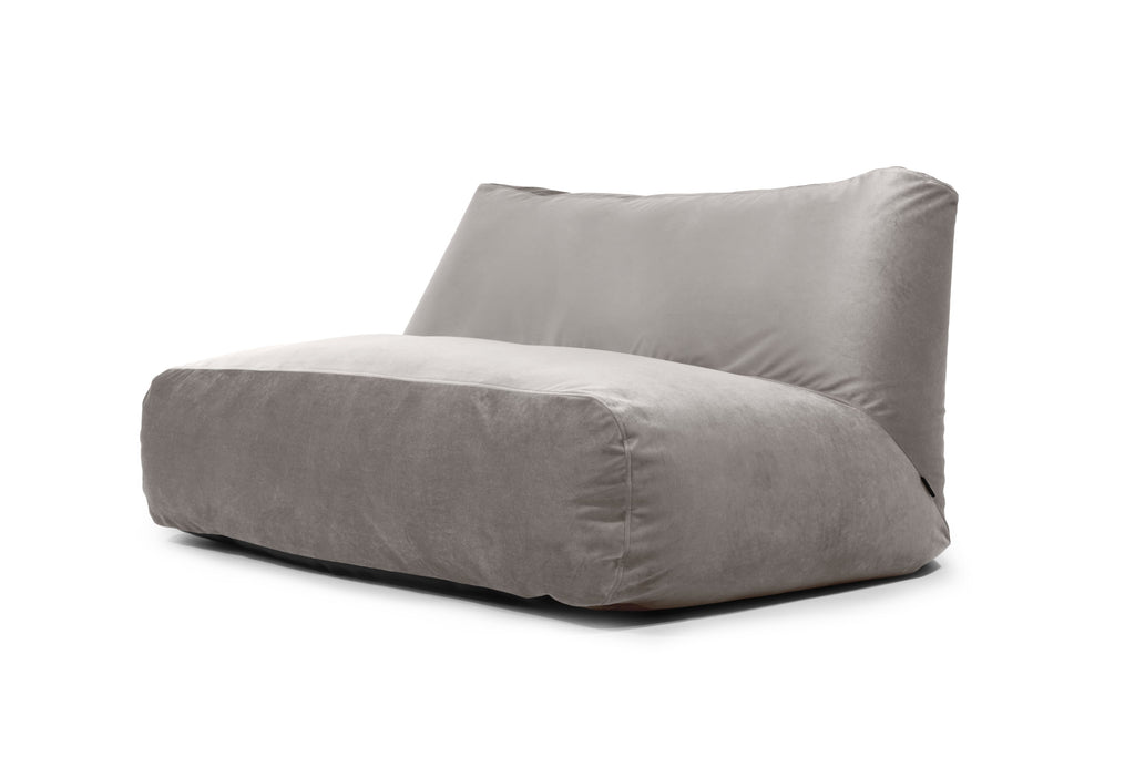 Pouf Canapé 3 places en Velours Gris Perle