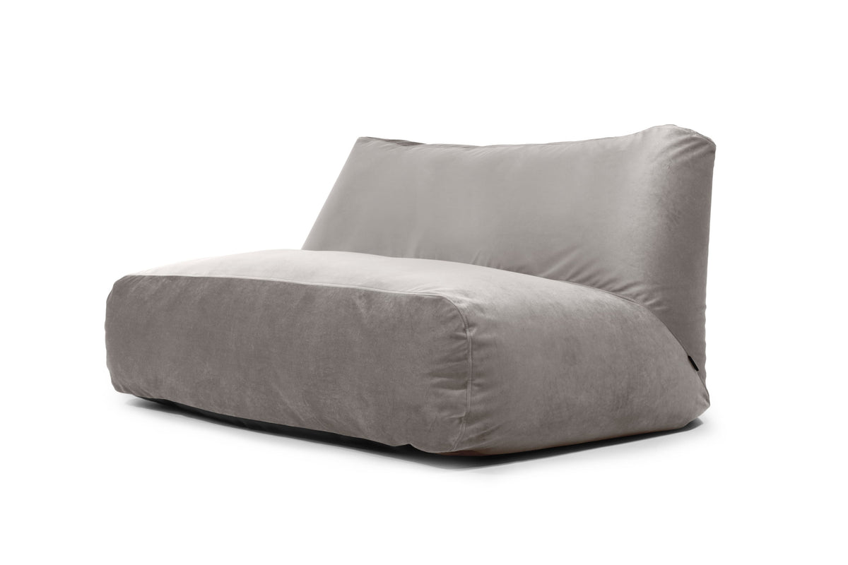 Pouf Canapé 3 places en Velours Gris Perle