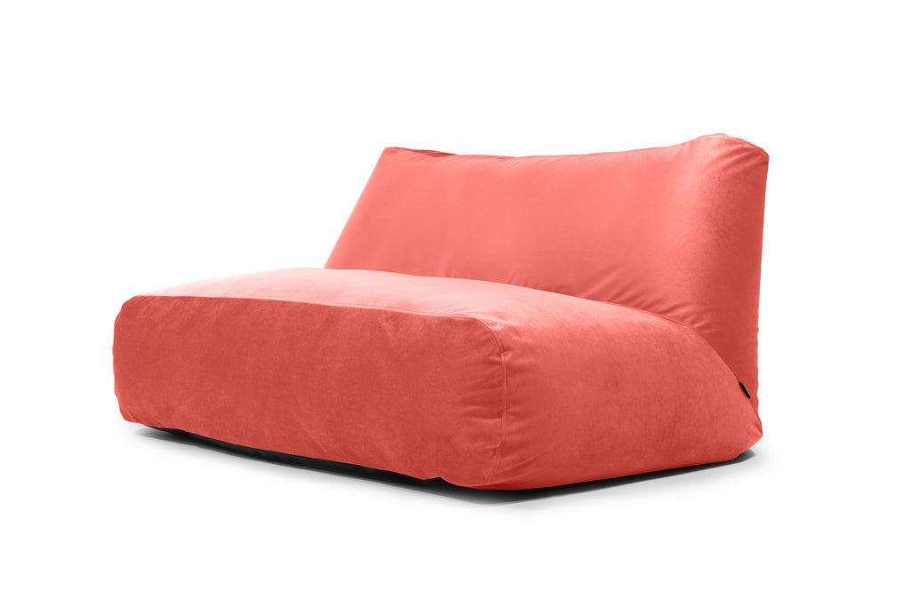 Pouf Canapé 3 places en Velours Rose Incarnat